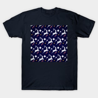 Christmas Reindeer Pattern T-Shirt